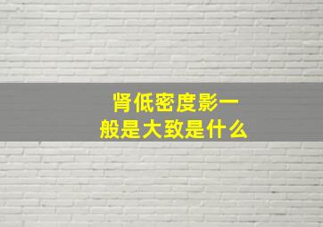 肾低密度影一般是大致是什么