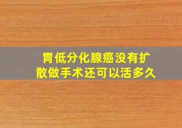 胃低分化腺癌没有扩散做手术还可以活多久