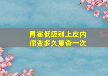 胃窦低级别上皮内瘤变多久复查一次