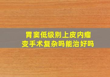 胃窦低级别上皮内瘤变手术复杂吗能治好吗