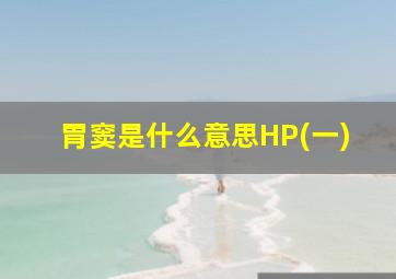 胃窦是什么意思HP(一)