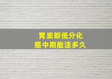 胃窦部低分化癌中期能活多久