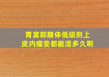 胃窦部腺体低级别上皮内瘤变都能活多久啊