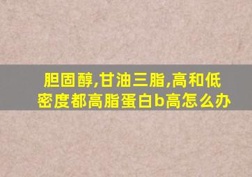 胆固醇,甘油三脂,高和低密度都高脂蛋白b高怎么办