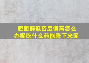 胆固醇低密度偏高怎么办呢吃什么药能降下来呢