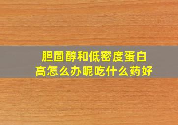 胆固醇和低密度蛋白高怎么办呢吃什么药好