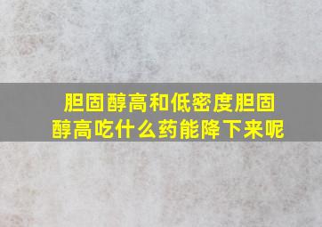 胆固醇高和低密度胆固醇高吃什么药能降下来呢