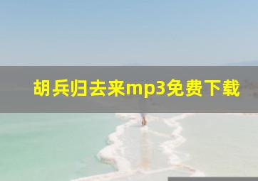 胡兵归去来mp3免费下载