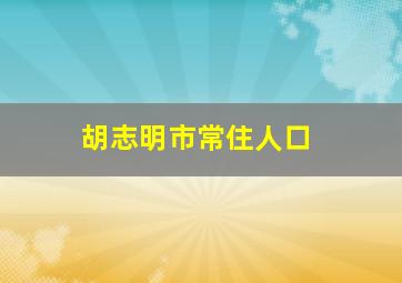 胡志明市常住人口