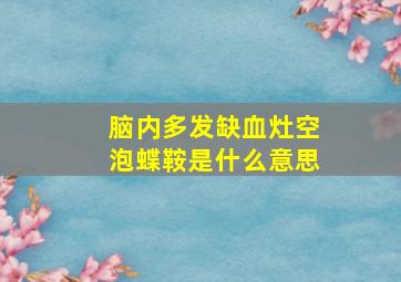 脑内多发缺血灶空泡蝶鞍是什么意思