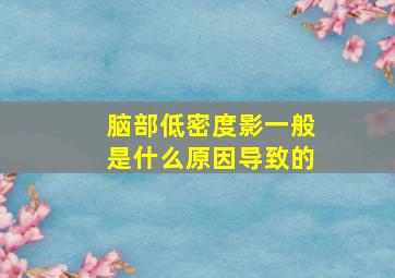 脑部低密度影一般是什么原因导致的