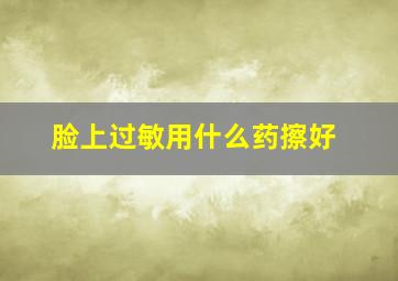 脸上过敏用什么药擦好