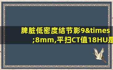 脾脏低密度结节影9×8mm,平扫CT值18HU是什么意思