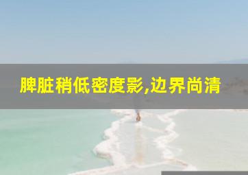 脾脏稍低密度影,边界尚清