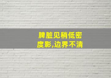 脾脏见稍低密度影,边界不清