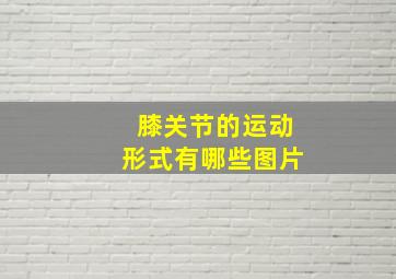 膝关节的运动形式有哪些图片