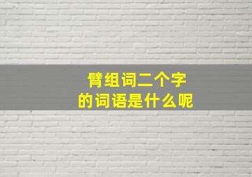 臂组词二个字的词语是什么呢