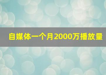 自媒体一个月2000万播放量