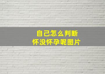 自己怎么判断怀没怀孕呢图片