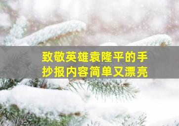 致敬英雄袁隆平的手抄报内容简单又漂亮