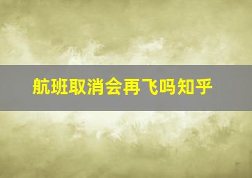 航班取消会再飞吗知乎