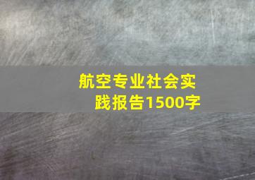 航空专业社会实践报告1500字