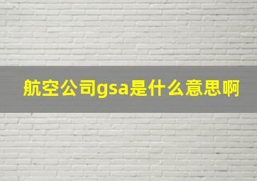 航空公司gsa是什么意思啊