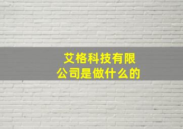 艾格科技有限公司是做什么的