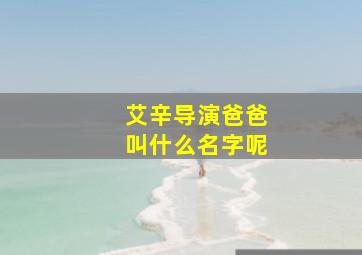 艾辛导演爸爸叫什么名字呢