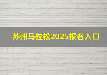 苏州马拉松2025报名入口