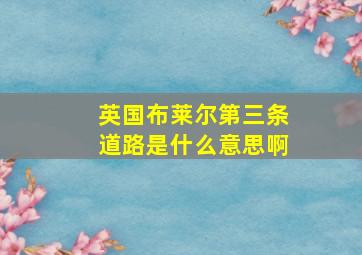 英国布莱尔第三条道路是什么意思啊