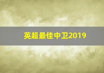 英超最佳中卫2019