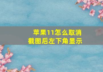 苹果11怎么取消截图后左下角显示