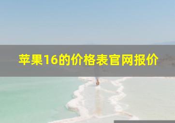 苹果16的价格表官网报价