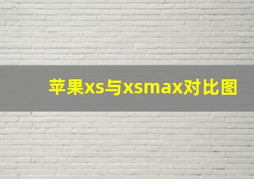 苹果xs与xsmax对比图