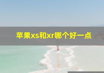 苹果xs和xr哪个好一点