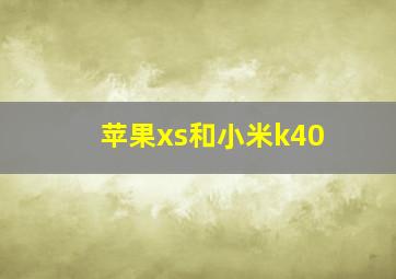 苹果xs和小米k40