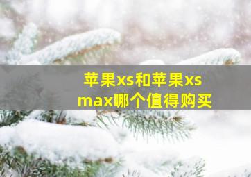 苹果xs和苹果xsmax哪个值得购买