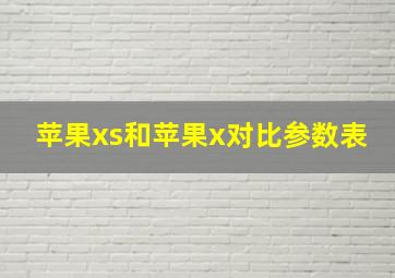 苹果xs和苹果x对比参数表