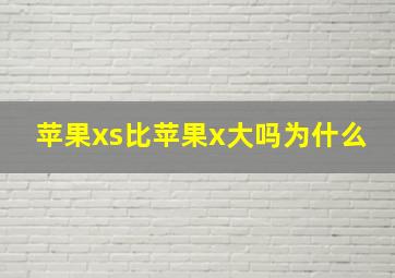 苹果xs比苹果x大吗为什么