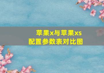 苹果x与苹果xs配置参数表对比图