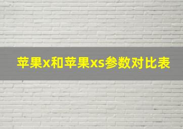 苹果x和苹果xs参数对比表