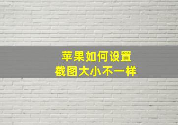 苹果如何设置截图大小不一样