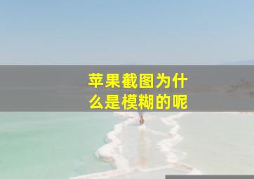 苹果截图为什么是模糊的呢