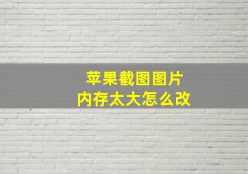 苹果截图图片内存太大怎么改