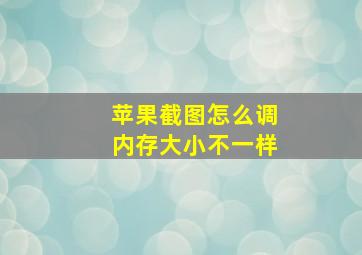 苹果截图怎么调内存大小不一样