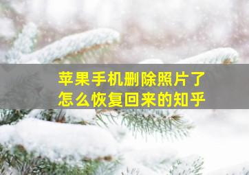 苹果手机删除照片了怎么恢复回来的知乎