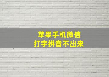 苹果手机微信打字拼音不出来