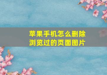 苹果手机怎么删除浏览过的页面图片