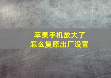 苹果手机放大了怎么复原出厂设置